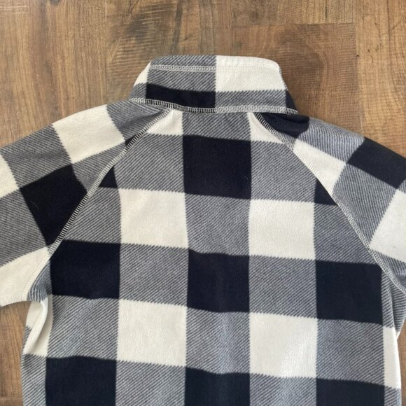 Eddie Bauer Black White Buffalo Check Fleece Quarter Zip Pullover Women’s Small - Picture 7 of 7
